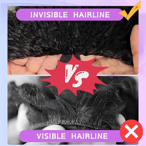 Glimeer Half Wig Human Hair Deep Wave 3 In 1 Drawstring Seamless Filp Over Curly Half Wig 200% Density Wear and Go Glueless Half Wigs for Black Women Natural Color 18 Inch