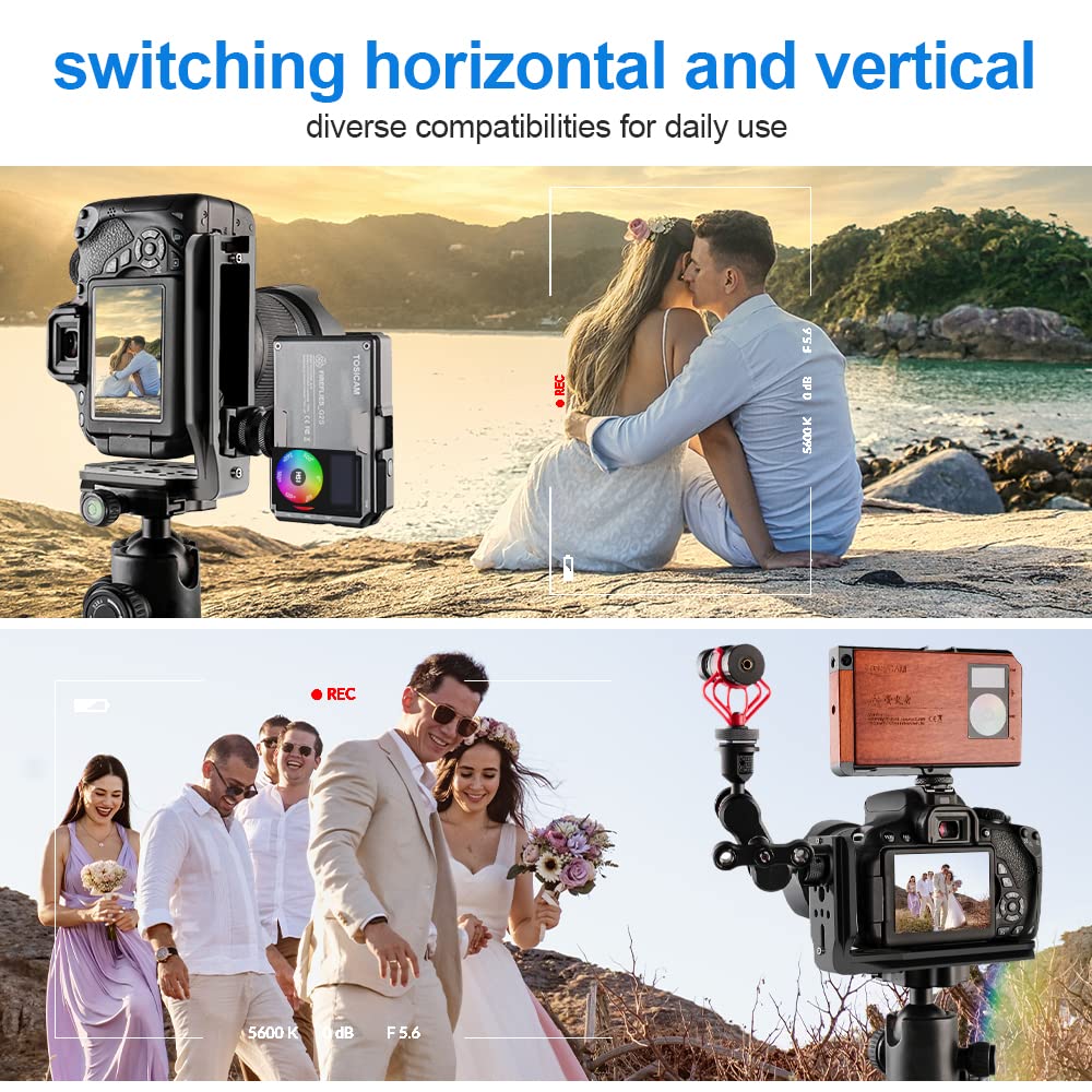 (Real Single One) Dslr Camera L Bracket Quick Release Plate Vertical Horizontal Switching Tripod Compatible With Canon Nikon Son