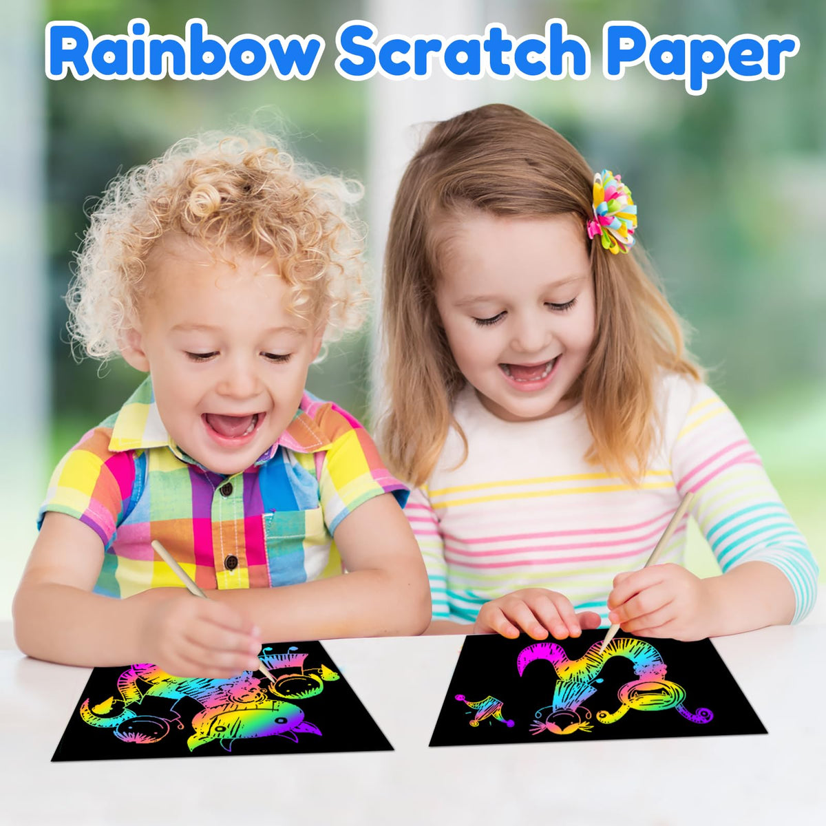 ZMLM Scratch Art for Kids Toy: Rainbow Scratch Paper Art Supplies Kits for Boy Girl Birthday Gift Arts Crafts Classroom Supplies