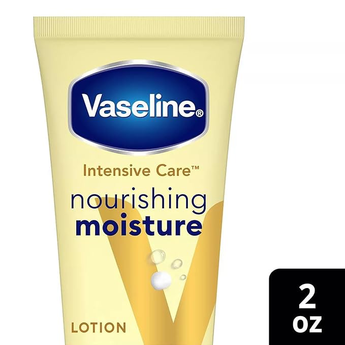 Vaseline Lotion, Intensive Care Nourishing Moisture 2-Pack – Moisturizer with Oat Extract + Ultra-Hydrating Lipids for Healing Extremely Dry Skin, 2 Oz Ea