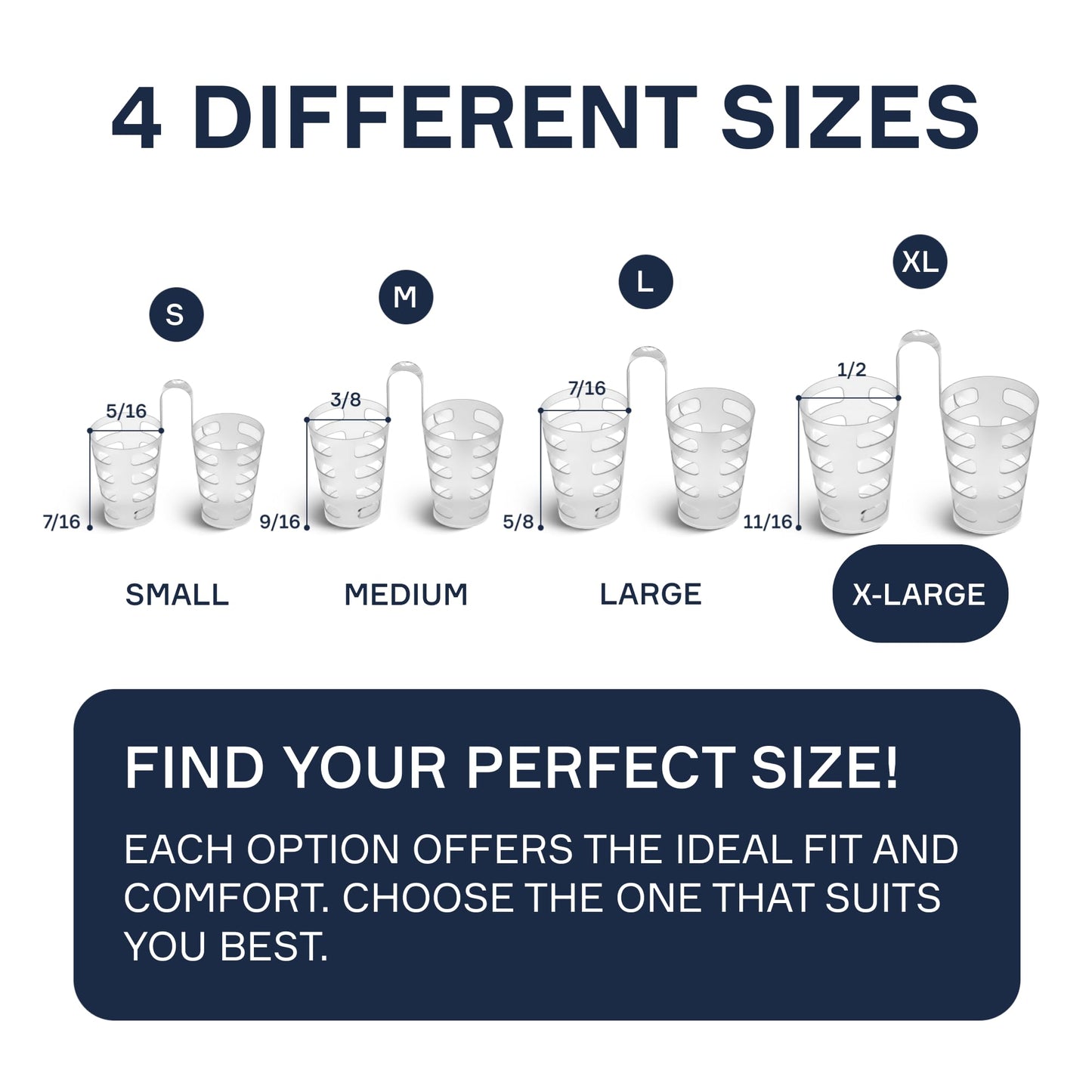 Snore Bastion Nasal Dilators for Sleeping - 4 of X-Large ONLY (XL) Soft Silicone Nasal Cones - Nostril Opener - Nasal Expander for Breathing - Nose Vents - Anti Snoring Devices