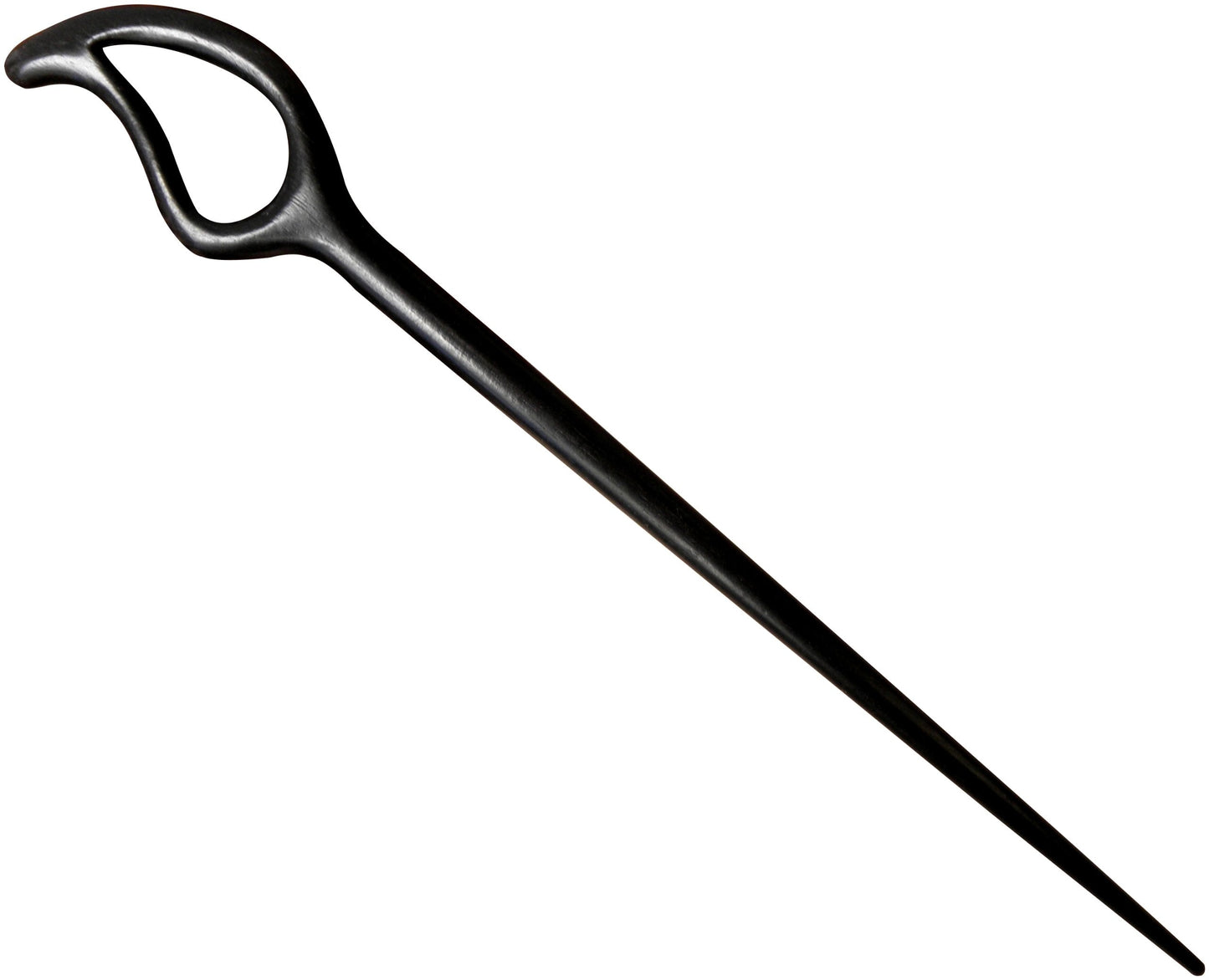 JWL (One) Ebony Wood Raindrop (7.75) Inch Hair Stick Pick Pic Pin Fork -