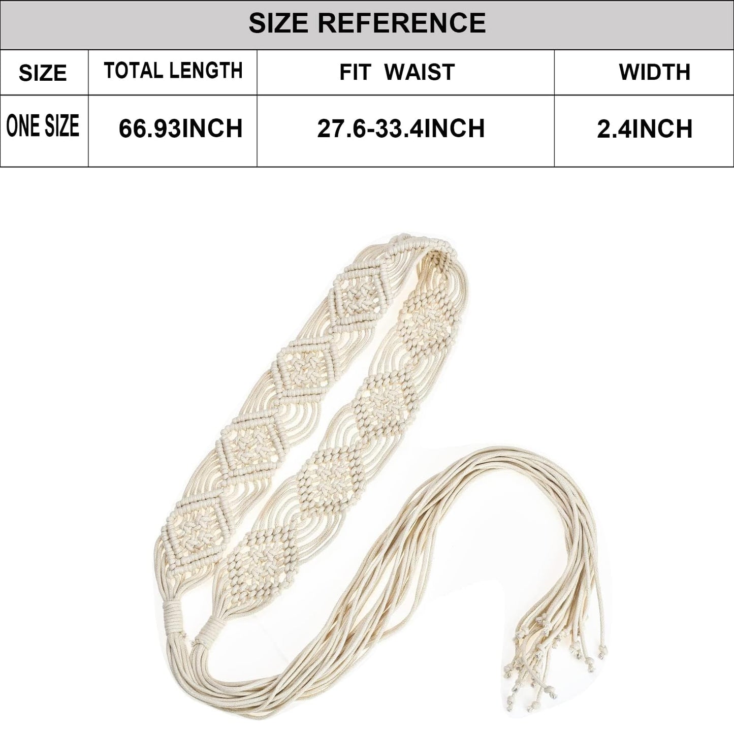 ILuvatar Women's tassel knotted belt metal wide belt women's Bohemian style rope braid waist butterfly decorative cross knotted manual belt