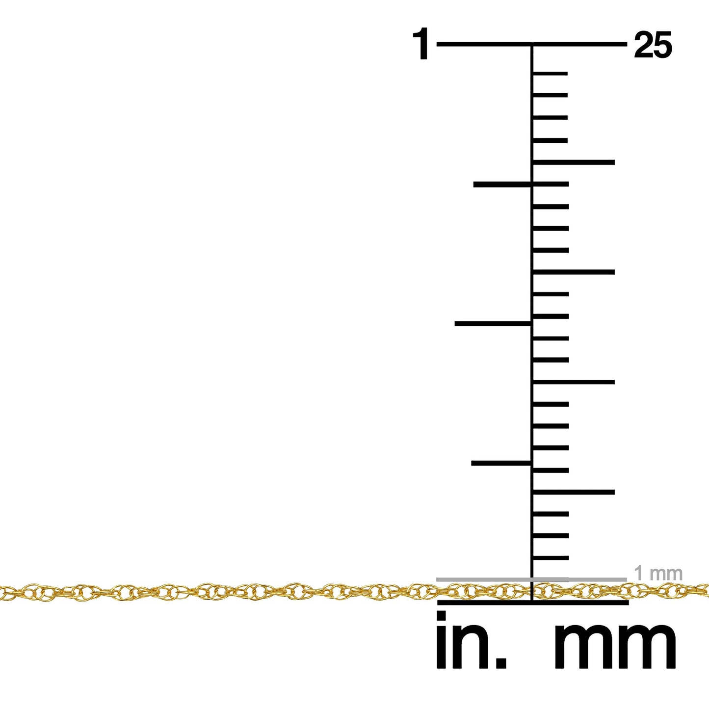 Kooljewelry Solid 10k Yellow Gold Rope Chain Necklace (1 mm, 24 inch) - VERY THIN AND LIGHTWEIGHT