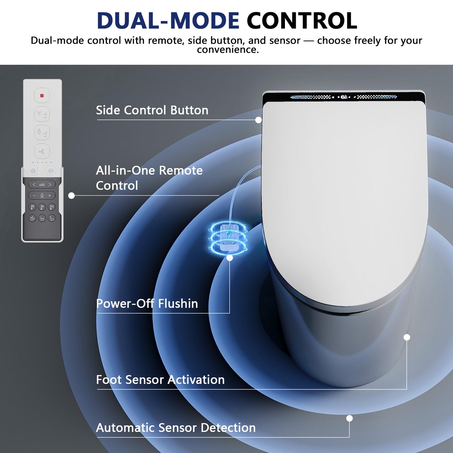 DeerValley Artistic Smart Toilet with Bidet Built in, Auto Open/Close Lid, Bubble Wash, Auto Dual Flush, Foam Shield, Pump-Assisted, Instant Warm Water, Heated Seat, Deodorization, ADA Comfort Height
