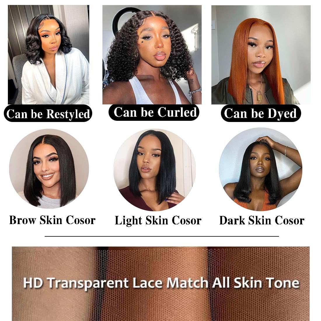 Wear and Go Glueless Bob Wig Human Hair Pre Plucked Pre Cut 5x5 Lace Closure Bob Wigs for Black Women 250% Density Wigs Human Ha