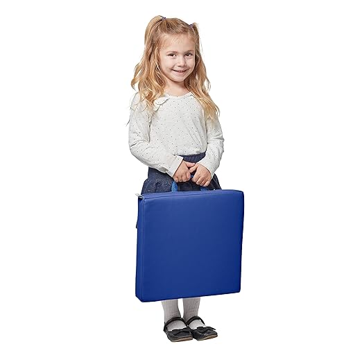 ECR4Kids SoftZone Floor Cushions, Square, Flexible Seating, Blue, 6-Piece