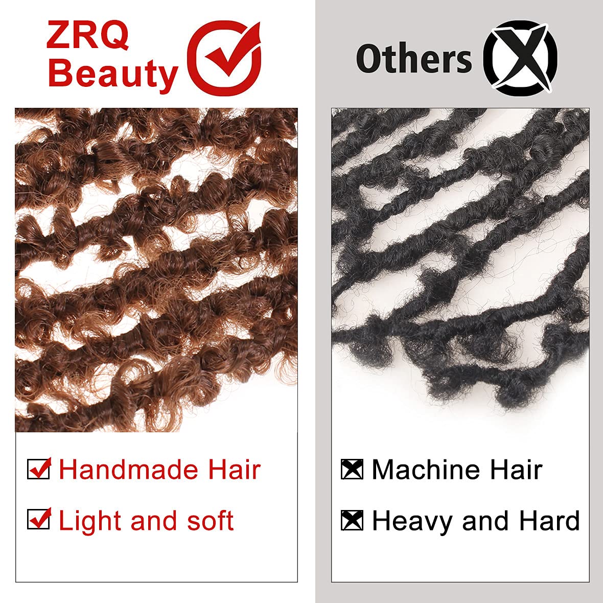 ZRQ Butterfly Locs Crochet Hair 2 Packs 30 Inch Long Crochet Hair Pre Looped Brown Butterfly Locs Crochet Braids Hair Extension