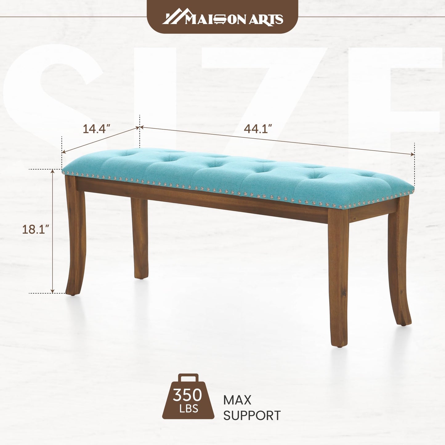 MAISON ARTS Clearance Upholstered Bedroom Bench for End of Bed, Solid Wood Legs and Button-Tufted, Ottoman Benches for Living Room, Entryway