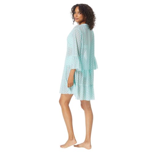 COCO REEF Enchantment Loose Fit Summer Dress – Swimsuit Cover Up Tunic for Resort, Cruise, or Beach Vacation, Blue, Small