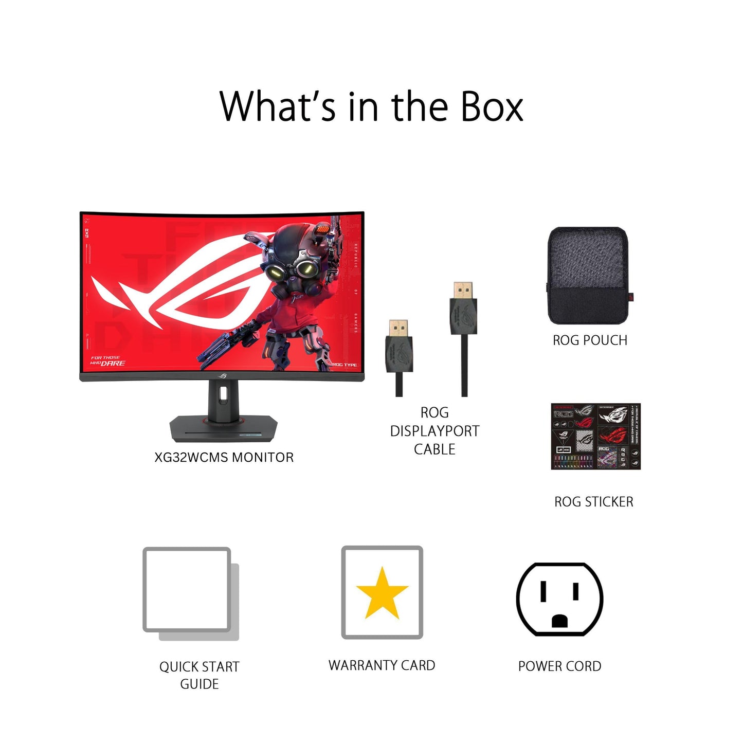 ASUS ROG Strix 32” 1440P USB-C Curved HDR400 Gaming Monitor (XG32WCMS) - QHD (2560x1440), 280Hz, 1ms, Fast VA, Extreme Low Motion Blur Sync, DisplayWidget, Tripod Socket, AI Gaming, 3 yr Warranty