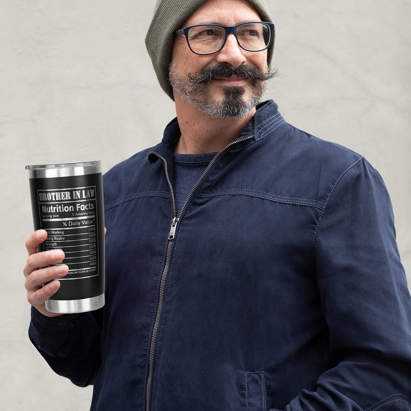 qynspngs Brother In Law Gifts, Birthday/Christmas Gift For Brother In Law, Brother-in-Law Mug Coffee Cup, 20oz Tumbler Lid And Straw