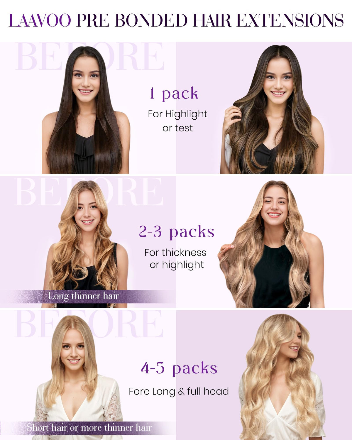 LaaVoo Micro Ring Hair Extensions Human Hair Darkest Brown to Medium Brown with Ash Brown Micro Link Hair Extensions Human Hair
