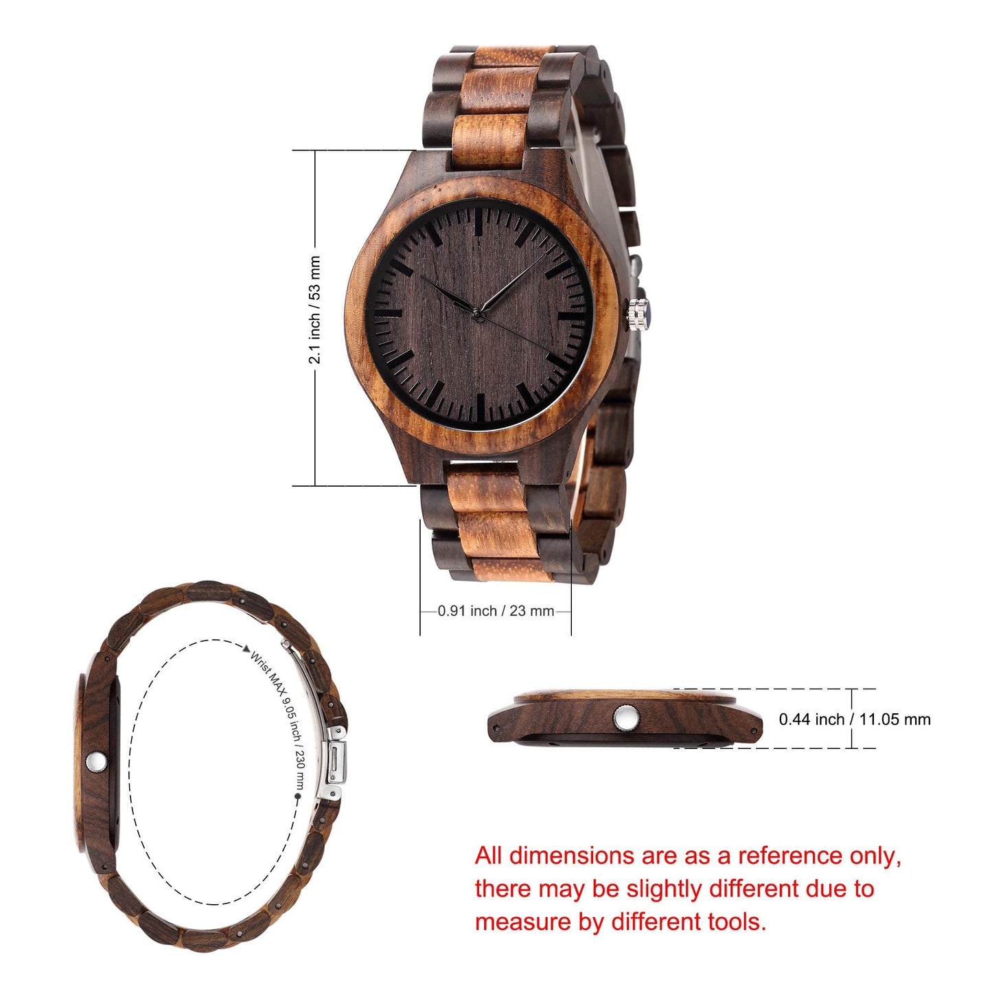 Fodiyaer Engraved Wood Watch for Boyfriend Men Husband Him As Personalized Anniversary Christmas Birthday Father Day Wooden Gifts Idea, Brown, I Love You More Every Day