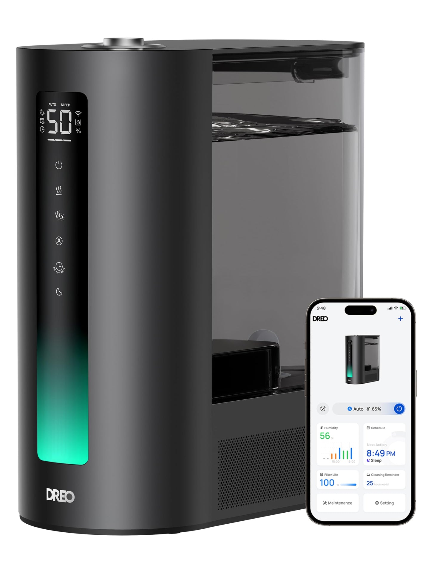 Dreo 6L Humidifiers for Bedroom, Smart Warm & Cool Mist for Large Room, 60Hr Quiet Runtime for Baby, Plant, Humidity Sensor, Ind