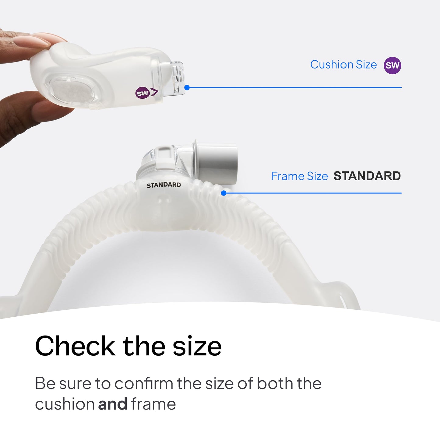 ResMed AirFit N30i Standard Frame System, Elbow & Nasal Cradle Cushion - For CPAP Mask - Replacement CPAP Accessories - Standard Frame / Small-Wide Cushion