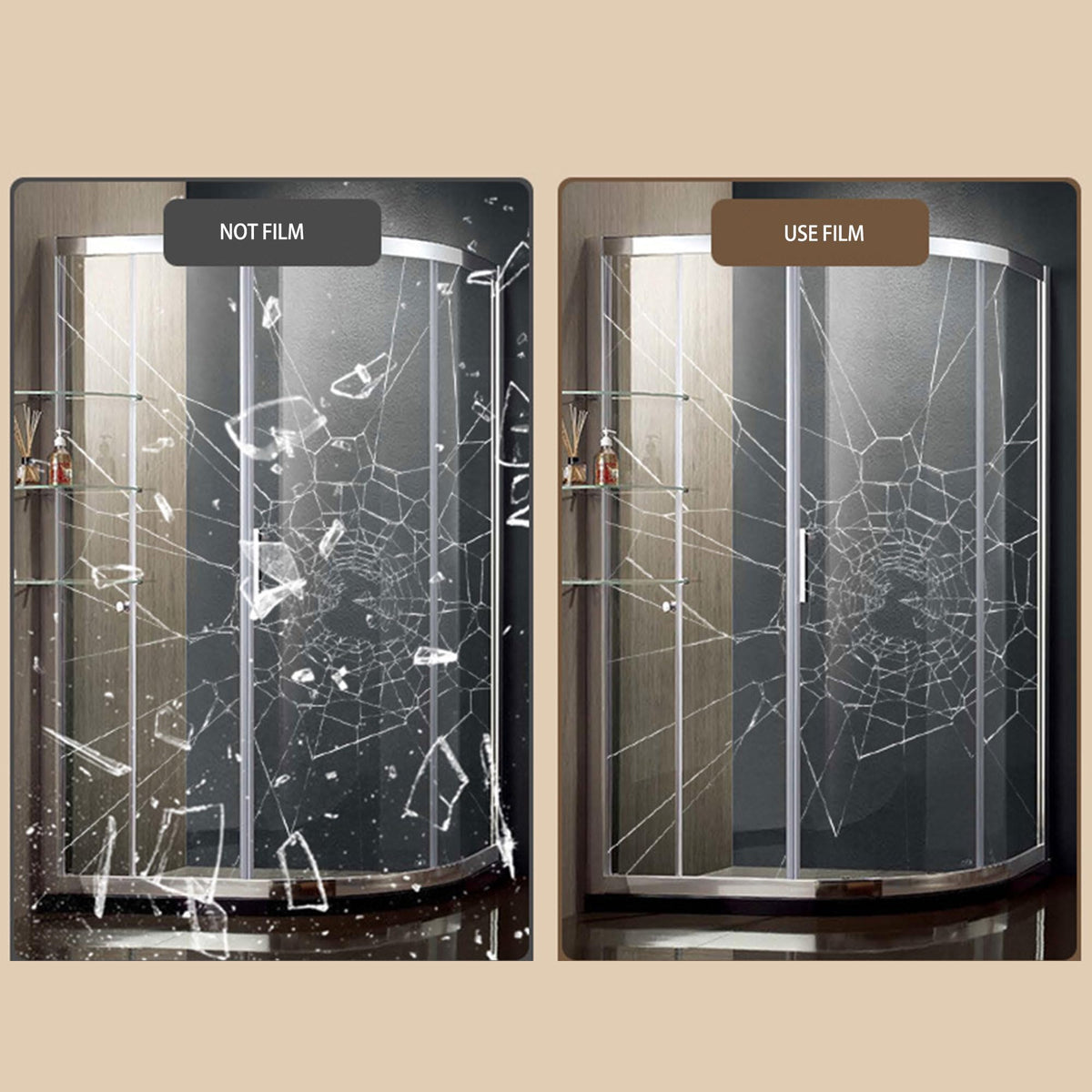 4Mil Clear Window Security Film, Shatterproof Film, Transparent Self-Adhesive Window Safety Film, Anti Shatter Tempered Glass Film for Home and Office Protective