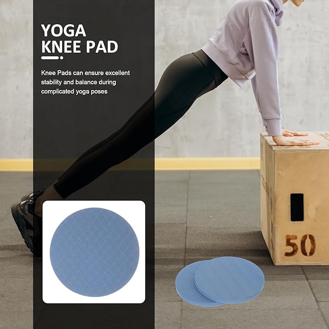 ABOOFAN Yoga Knee Pad and Elbow Cushion, High-elasticity 15mm Thick Household Yoga Kneeling Support Pads for Pilates, Workout, and Floor Exercises – Navy Blue, 1 Pair