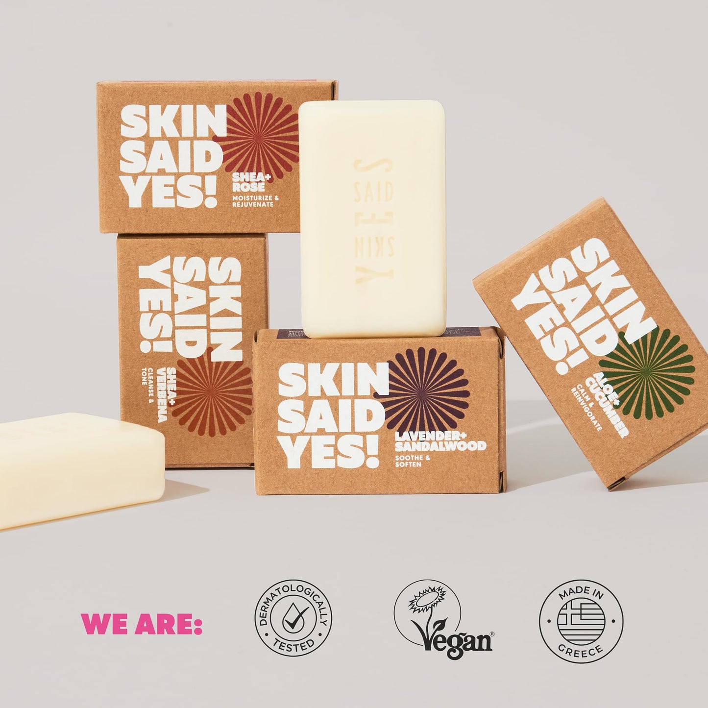 Skin Said Yes Organic Soaps Bars (Set of 8) - Shea Butter, Olive Oil, Lavander, Sandalwood, Aloe Vera & Cucumber Extract-All Nat