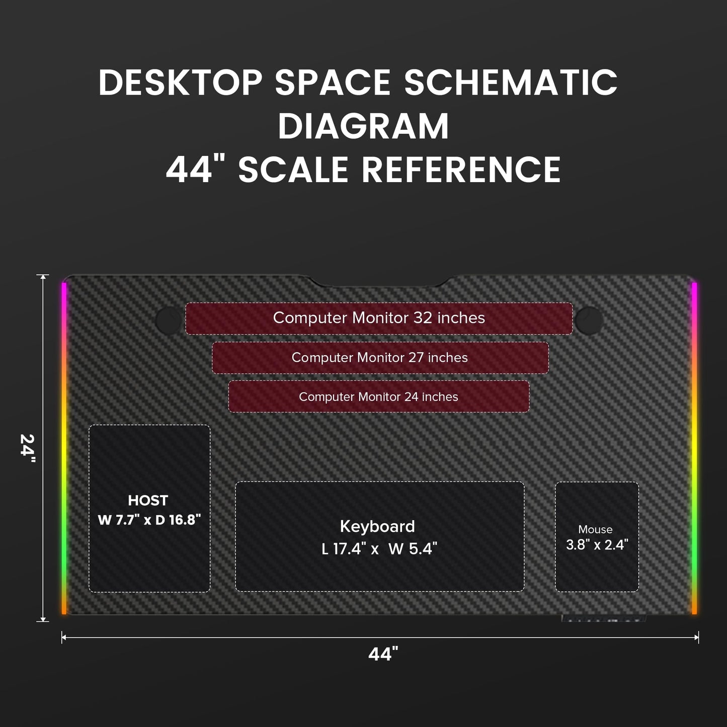 GTPLAYER Electric Standing Desk, Gaming Desk with LED Lights, Height Adjustable - RGB Computer Desk with Mouse Pad for Home, Office