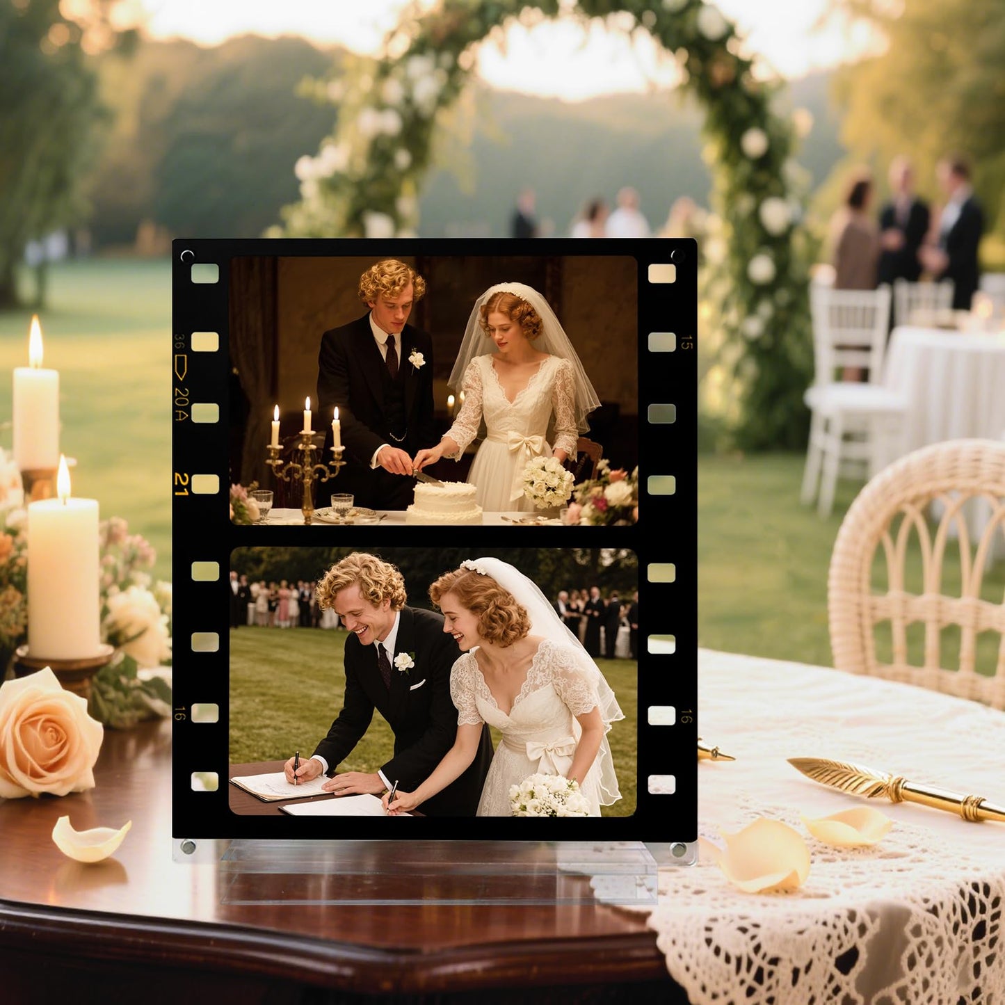 SOMTO Vintage Film Roll Magnetic Acrylic Picture Frame 4x6 – Meaningful Keepsake Gift for Wife, Husband, Boyfriend, Girlfriend – Birthday, Anniversary, Christmas,Wedding, Memory Photo Display