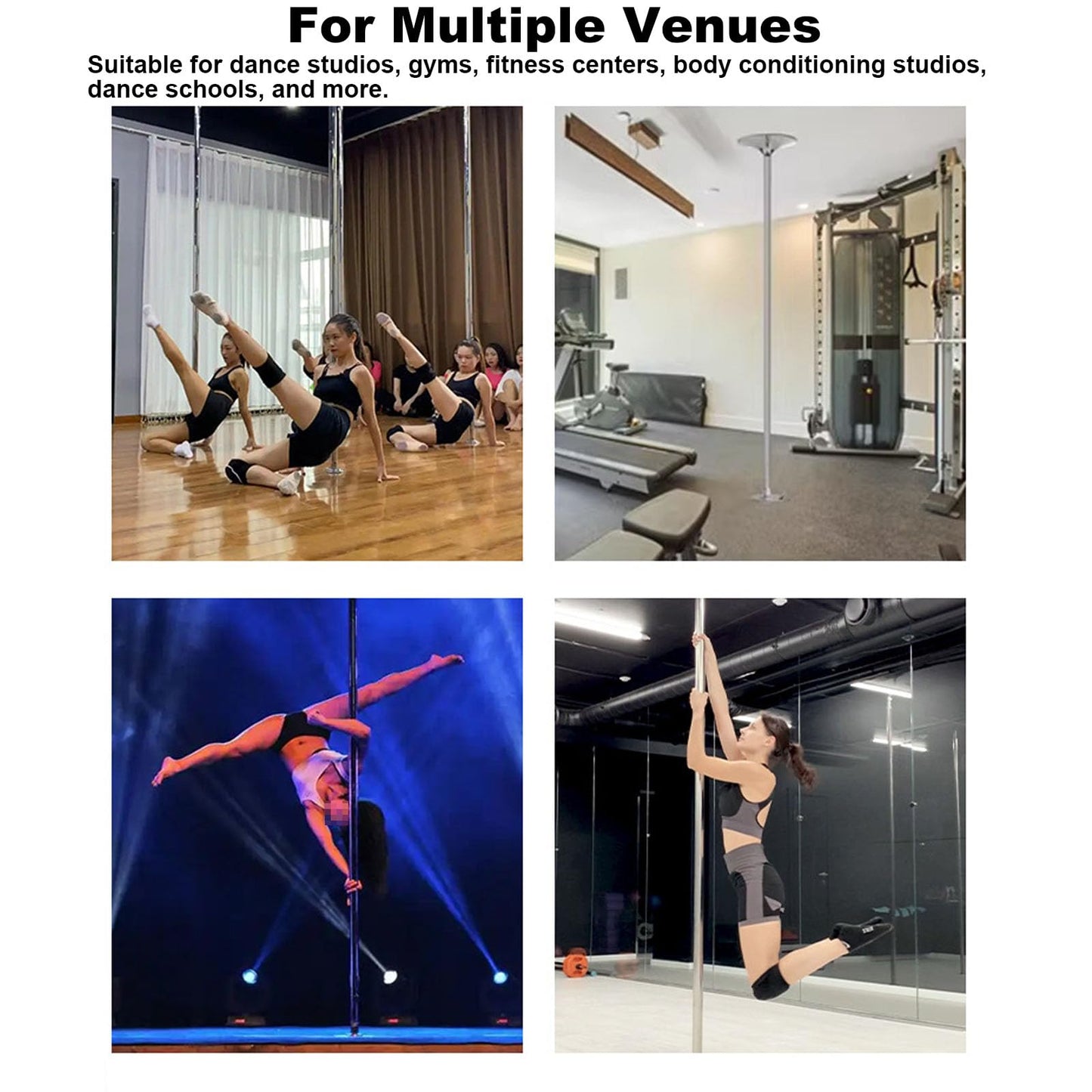 Vttui Portable Home Dance Fitness Pole - Adjustable Height Rotating & Static Mode Steel Pole for Core Training, Dance Studios, School Gymnastics & Cross-Border Fitness