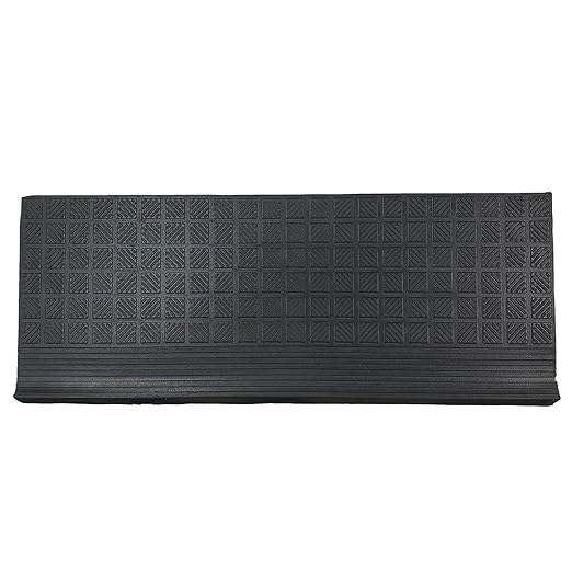 Ottomanson Outdoor Bullnose Stair Treads – Grid Heavy-Duty Non Slip Stair Mats – Strong Grip for Concrete, Brick & Textured Steps – Requires Fastening on Wooden & RV Steps, Pack of 5
