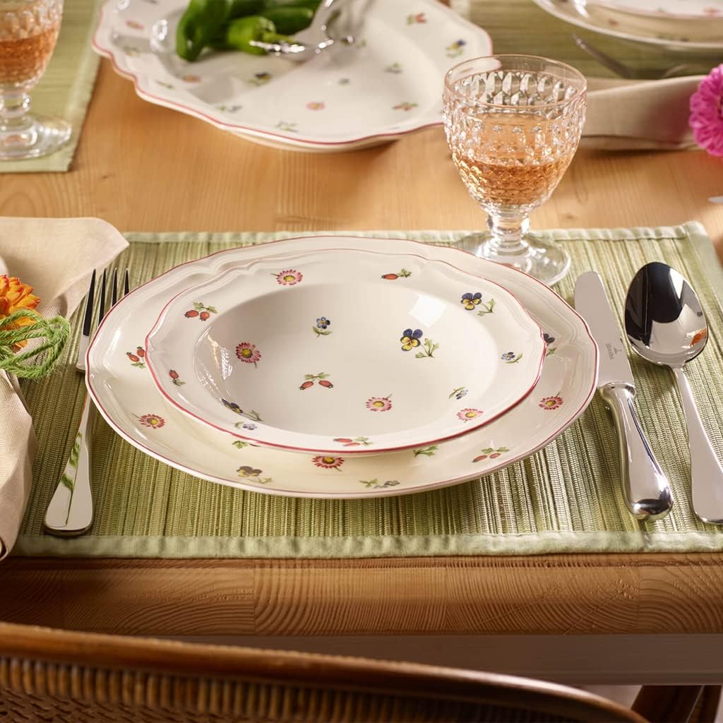 Villeroy & Boch Petite Fleur Soup Plate, Premium Porcelain, Made in Germany, 8.5 in Diameter, 9 oz Capacity, Multicolored