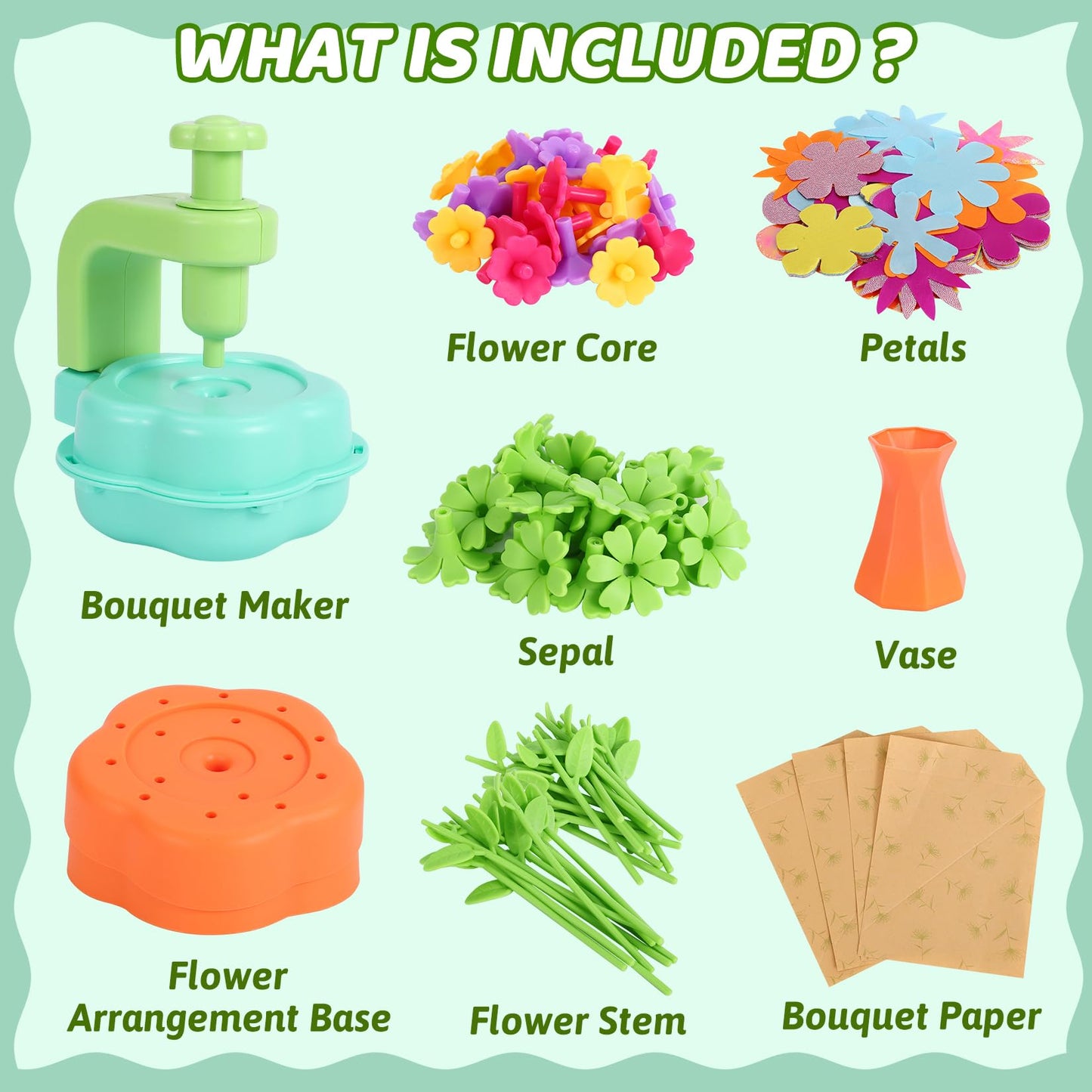 Flower Craft Kits Toys for Kids - Arts and Crafts for Girls Ages 4-10, Gifts for 4 5 6 7 8 9 Year Old Girls, Art Craft Activity for Kids, DIY Flower Making Kit, Creative Toys Gifts for Preschool