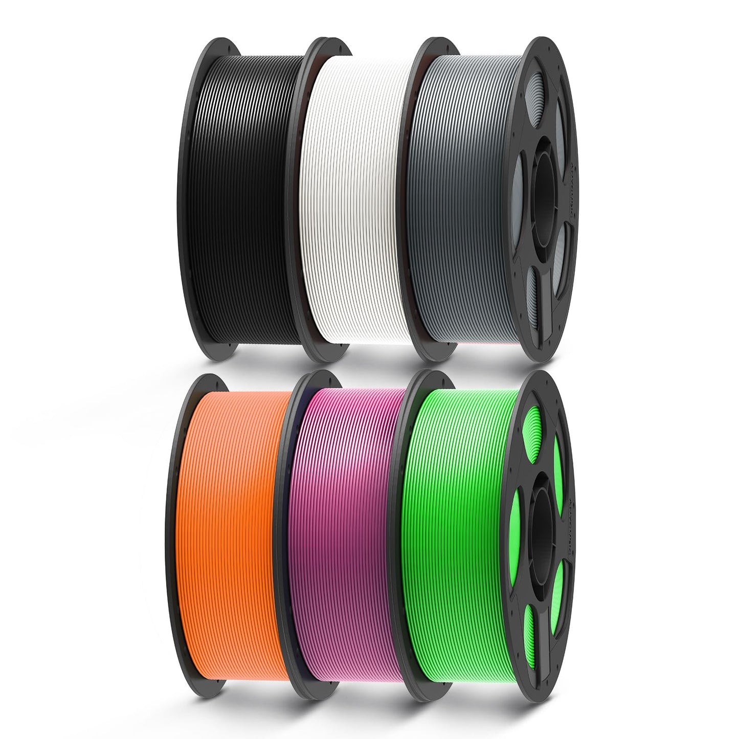 ANYCUBIC PLA Filament 1.75mm Bundle, 3D Printer Filament 1.75mm Dimensional Accuracy +/- 0.02mm, 1KG Reusable Spool, Black, Whit