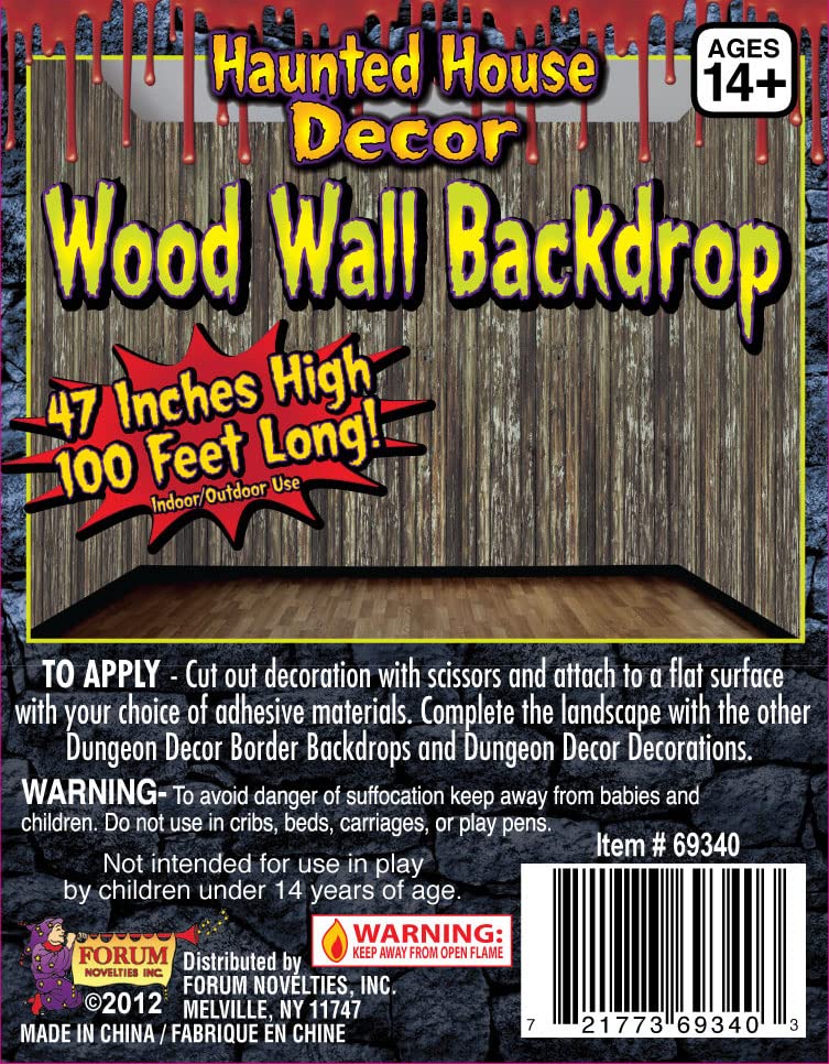 Forum Novelties Dungeon Decor 100-Foot Roll Indoor/Outdoor Rotted Wood Wall Decoration