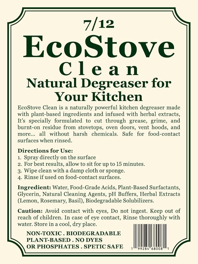 Herbal Scent Stove & Oven Cleaner – Plant-Based, Biodegradable Degreaser | Non-Toxic, Fume-Free, Non-Abrasive | Safe for Glass Cooktops, Stainless Steel & Enamel – 16 oz