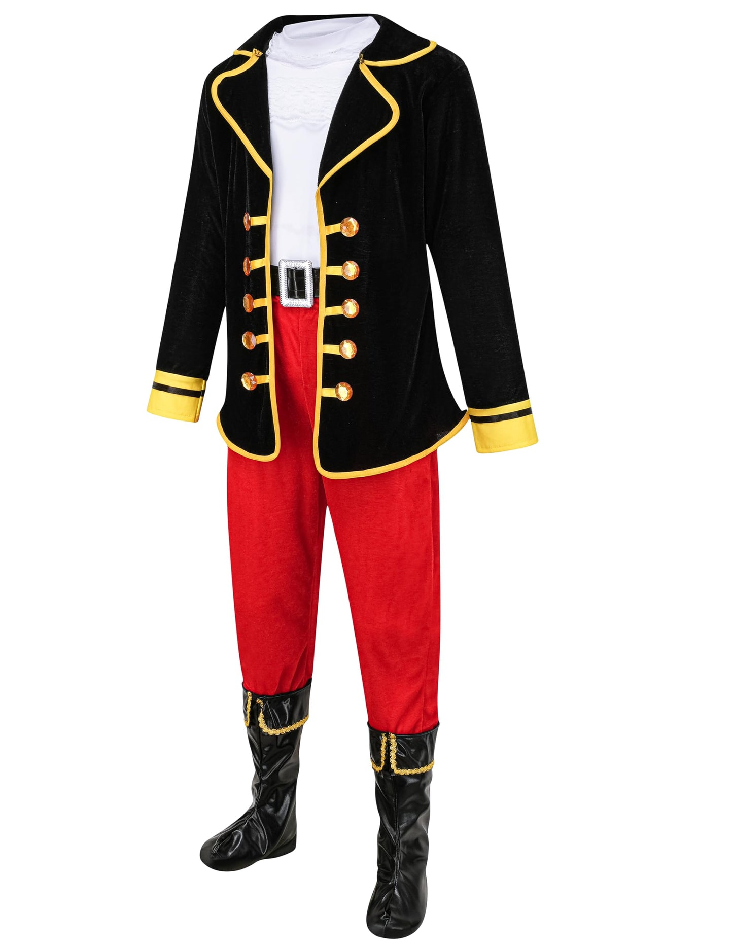 GZ-LAOPAITOU Pirate Costume for Kids Boys Deluxe Pirate Costume Set with Accessories Halloween Cosplay Party Dress Up