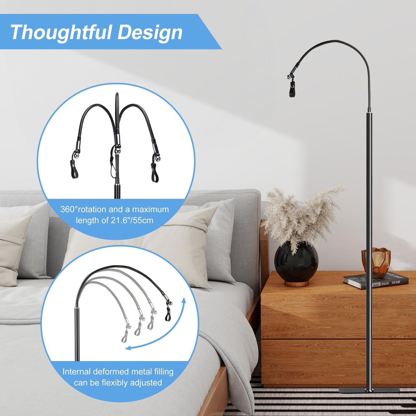 NIdreamCE C/APAP Hose Holder for Bed, Adjustable C-Pap Tubing Stand APAP Hose Hanger Avoid Tangling and Prevent Tube Leakage-BiPAP, C-Pap Mask, Sleep Apnea Hose Lift