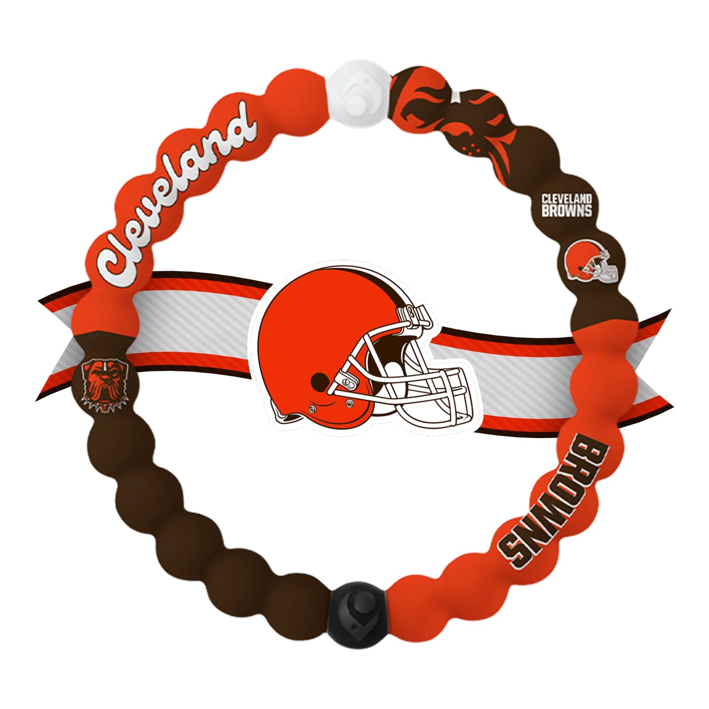 Lokai NFL Football Collection Silicone Beaded Bracelet, Cleveland Browns Home Field (Medium) - Beaded Bracelet for Women & Men,