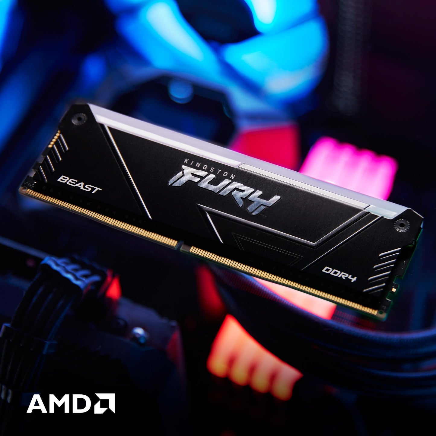 Kingston Fury Beast Rgb 16Gb 2666Mt/S Ddr4 Cl16 Dimm (Kit Of 2) Computer Memory Kf426C16Bb2Ak2/16