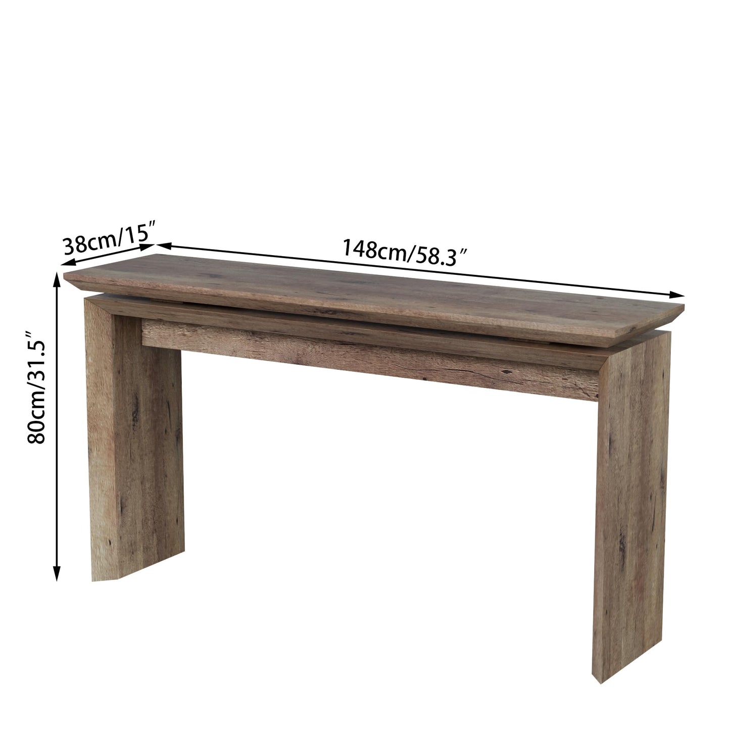 Long Console Table 58 Inch, Farmhouse Hallway Entryway Table, Narrow Wood Sofa Table Behind Couch, Entrance Entry Way Furniture for Living Room, Foyer, Large, Easy Assembly