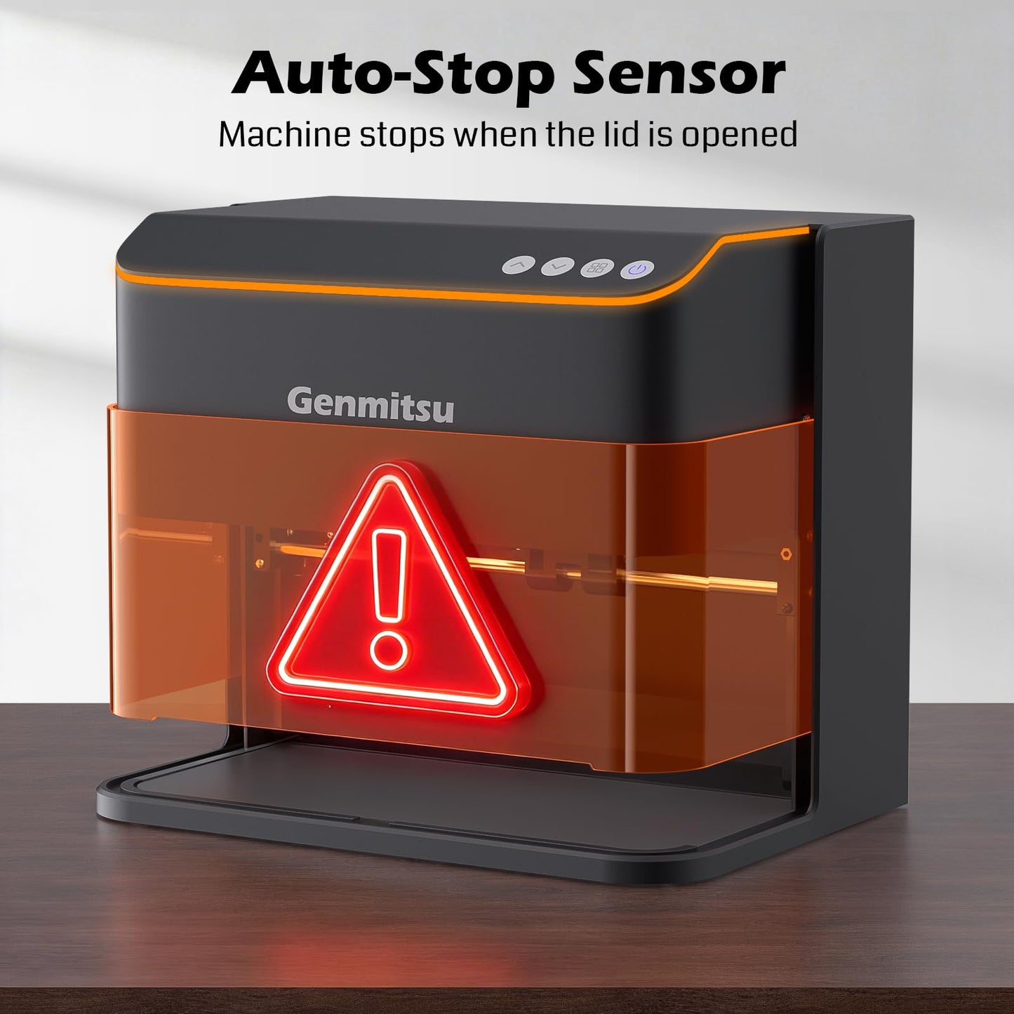 Genmitsu Kintix Laser Engraver 5W 5000mW, 90000mm/min Ultra Fast Galvo Laser with Auto-Lifting, 200x100mm Large Area for Jewelry, Metal, Wood, Compatible with LightBurn, APP Supported, Class 1 Safety
