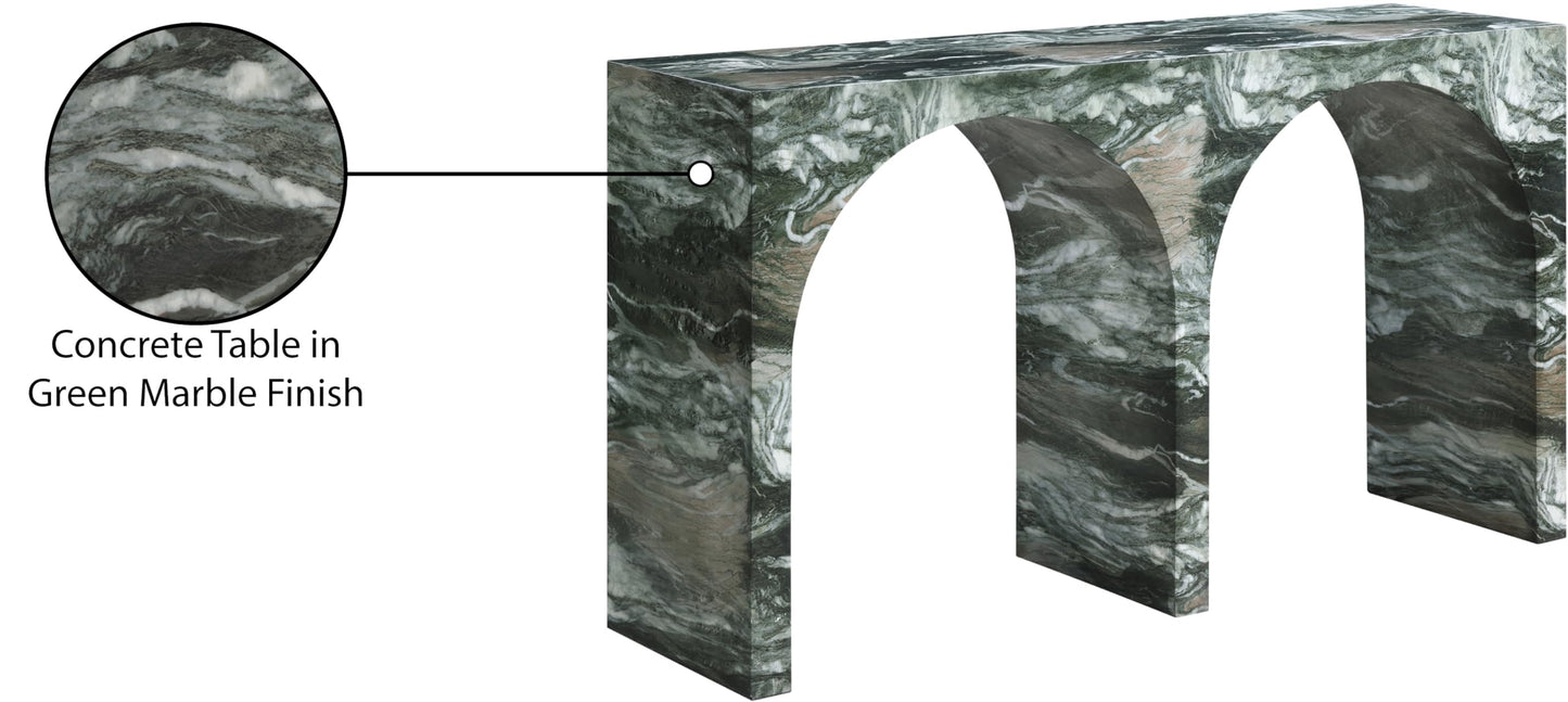 Meridian Furniture Faenza Green Marble Finish Console Table