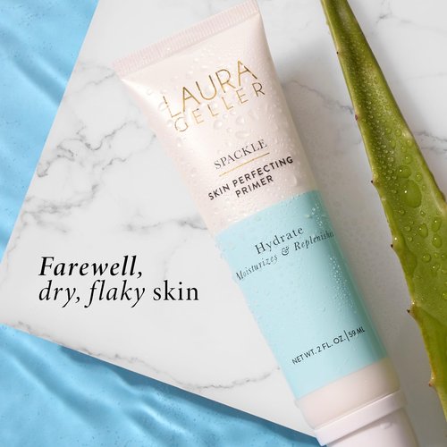 LAURA GELLER NEW YORK Laura's Must-Haves Kit 3pc: Baked Balance-n-Brighten Powder Foundation, Golden Medium + Spackle Skin Perfecting Makeup Primer, Hydrate + Airbrush Round Kabuki Brush