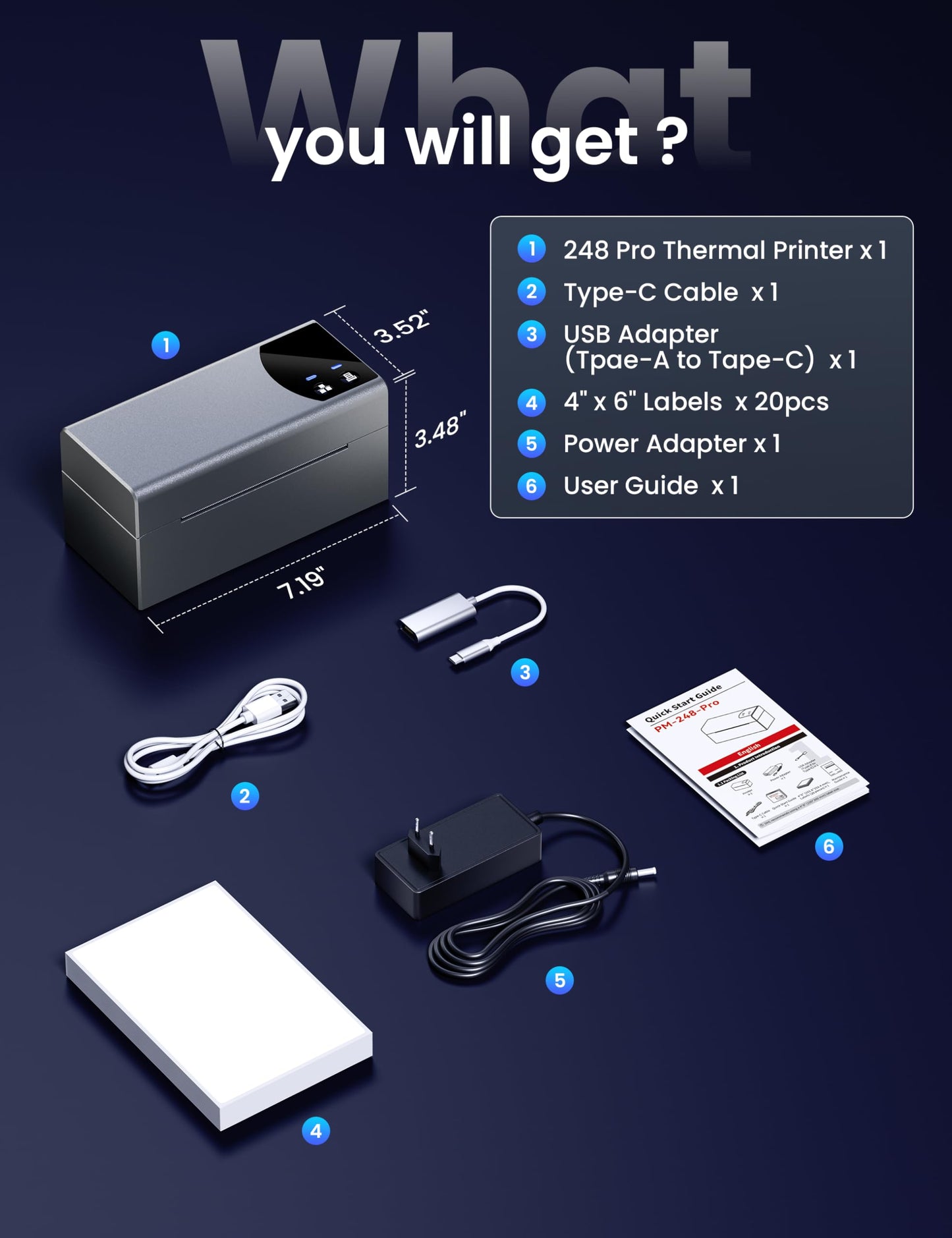 Phomemo Thermal Label Printer with Ethernet & Bluetooth Connectivity, 150mm/s Speed Wiress Thermal Printer, Compatible with USPS/UPS & More, Shipping Label Printer for Home & Small Business