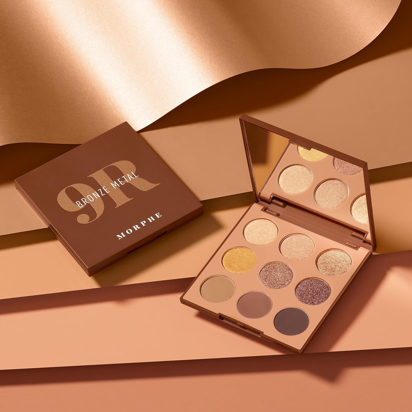Morphe 9R Bronze Metal Artistry Palette - Brown & Bronze-Toned Makeup Palette with Matte and Shimmer Finishes - Highly Pigmented