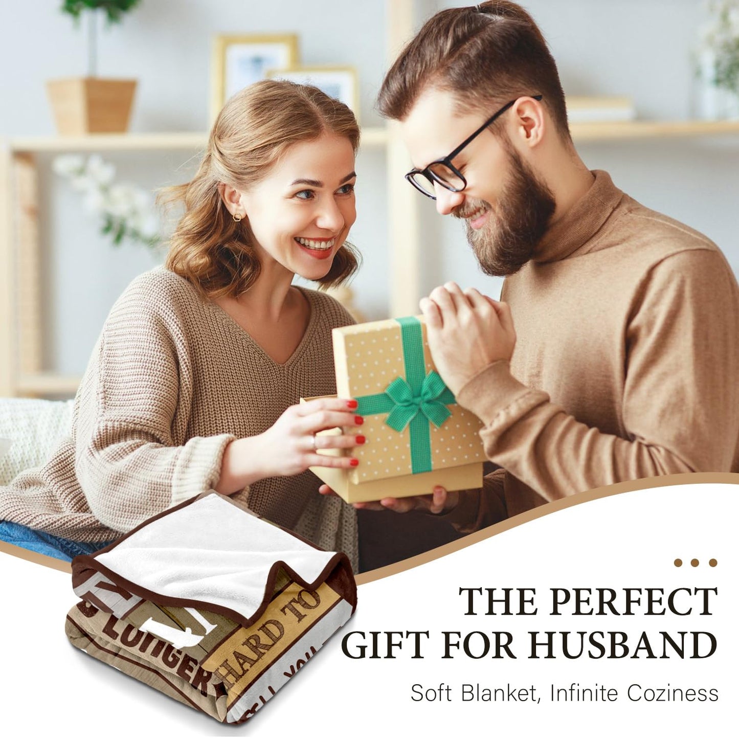 Gifts for Husband from Wife - Birthday Gifts for Husband - Anniversary Wedding Gift for Men - Christmas Valentines Day Gift for Him - Best Husband's Ever Present - to My Man Blanket 50"x60"