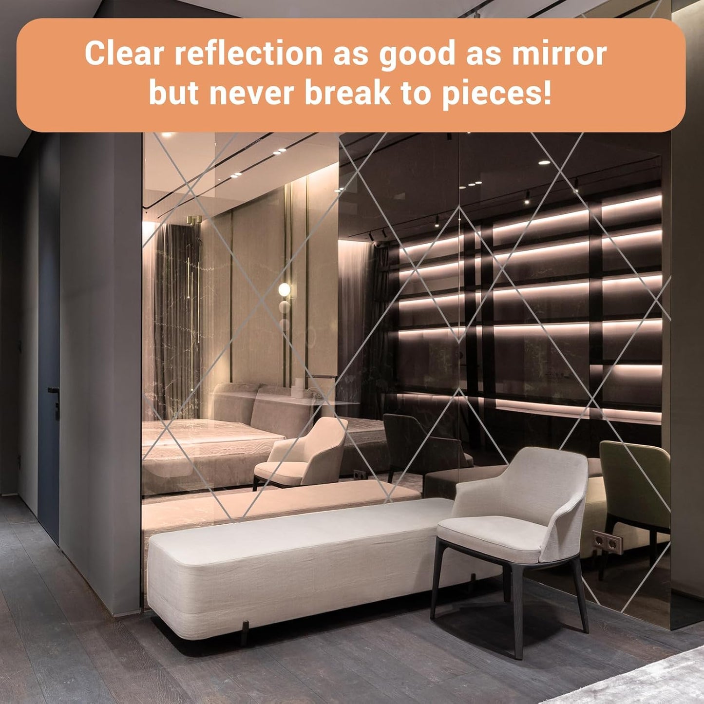 Enoin 1 Pack 8 x 12 Inch Rose Gold Mirror Acrylic Sheet Plexiglass Sheet 1/8 inch Thick, Safety Reflective Mirror Sheet Laser Board Panel for Home and Commercial Use, DIY Craft, Wall Decor