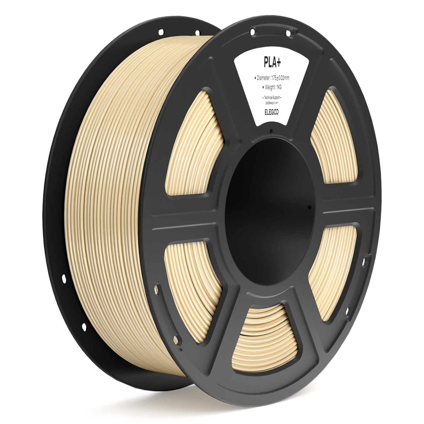 ELEGOO PLA+ Filament 1.75mm Beige 1KG, High Toughness PLA Plus 3D Printer Filament Dimensional Accuracy +/- 0.02mm, 1kg Spool(2.