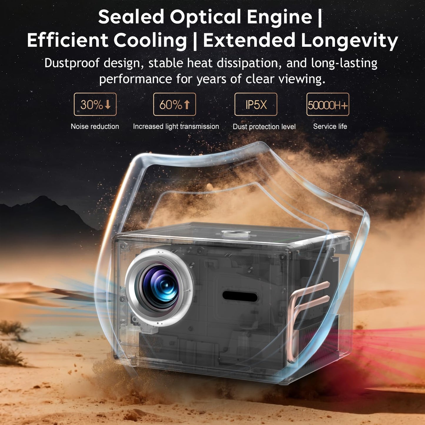 2600 ANSI Official Licensed Google TV Smart Projector,4K Support Movie Projector with WiFi & Bluetooth,Built-in Apps, for Outdoor & HomeTheater Use,Compatible with Phone/TV Stick/PC/PS5