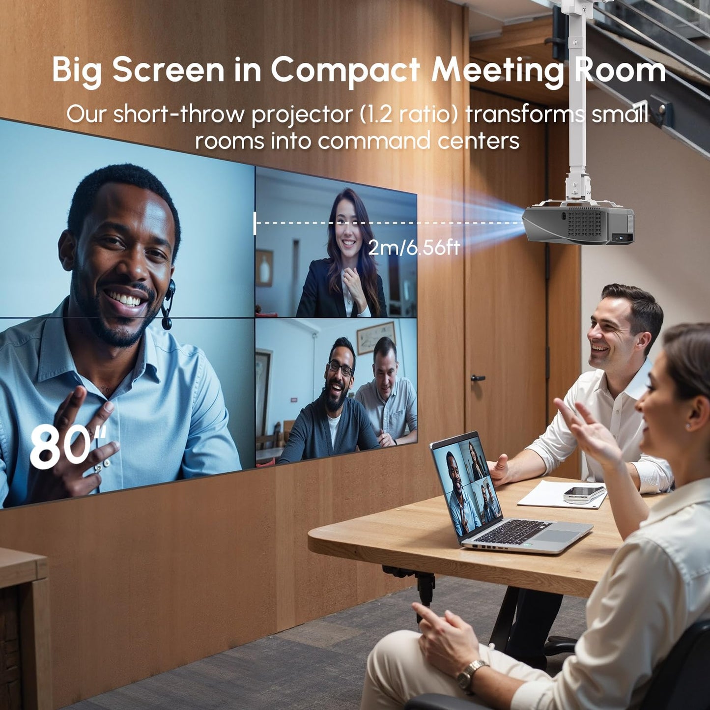 4K Smart Projector Google TV Home Theater, 2300 ANSI Ultra HD Daytime Projector with HDR10+, MEMC, ToF + CMOS AI Autofocus, NFC, HDMI ARC, DD+ &WiFi&Bluetooth for Bright Rooms, Outdoor Movies & Gaming