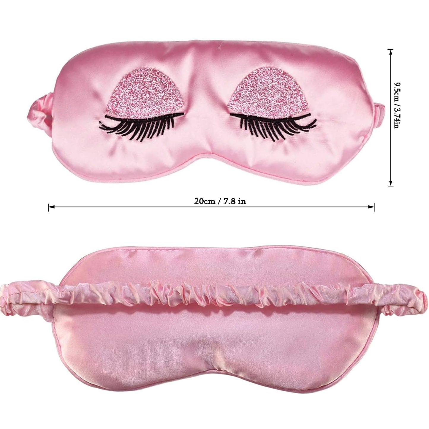 Sleep Mask, Ulbemoll Silk Eye Mask Satin Blindfold Smooth Soft Breathable Travel Eye Cover Eyeshade with Elastic Strap for Women Girls - Pink
