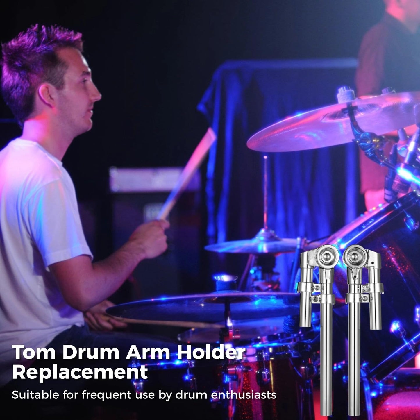 4 Pcs Tom Drum Mount Bracket, Adjustable Metal Tom Mounting Holder Hardware Parts Tom Arm Clamp Replacement For Tom Drum Percuss