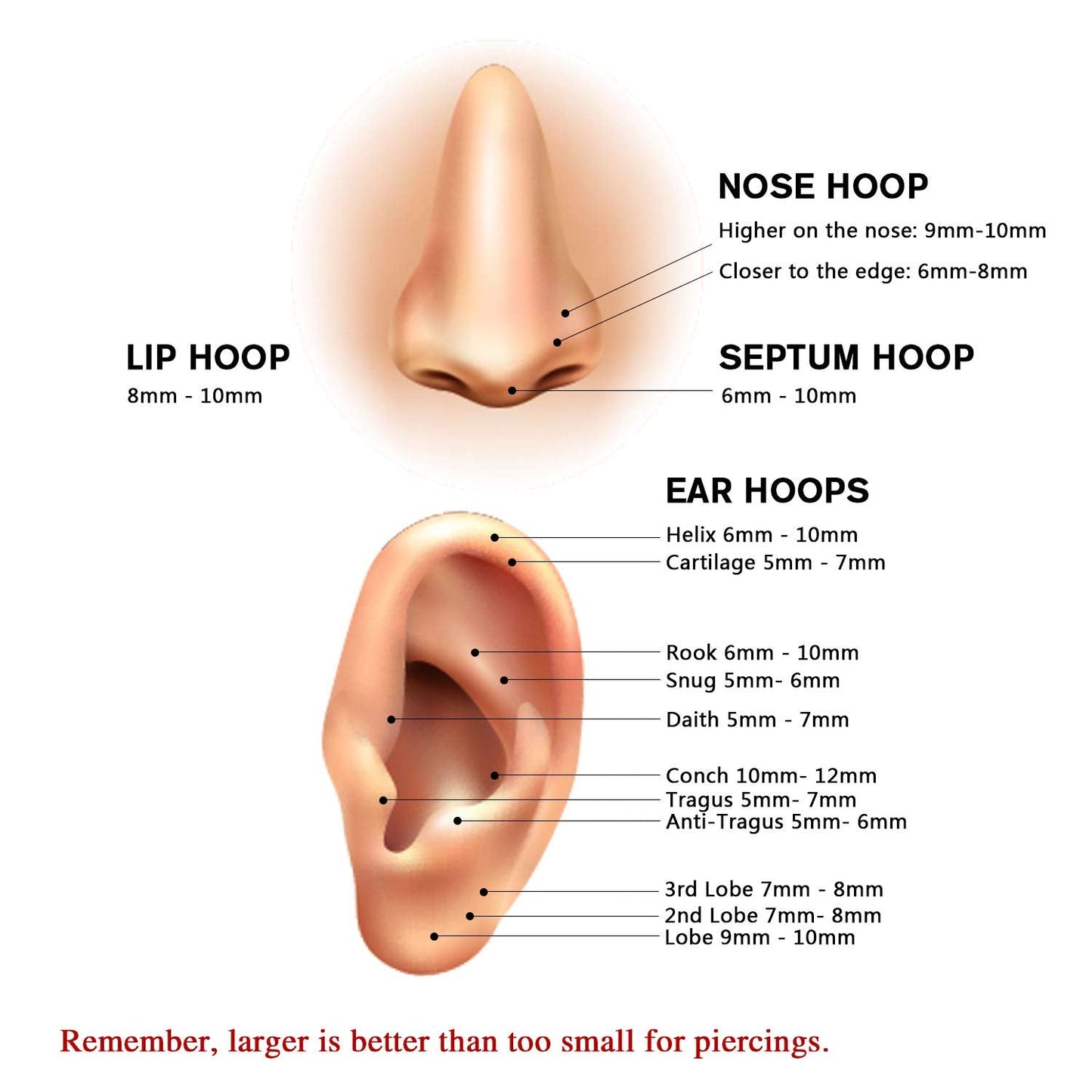 16g Nose Rings Cartilage Earring Hoop Helix Earrings Forward Helix Earring Nose Ring Hoop Tragus Earring Daith Earrings Rook Ear
